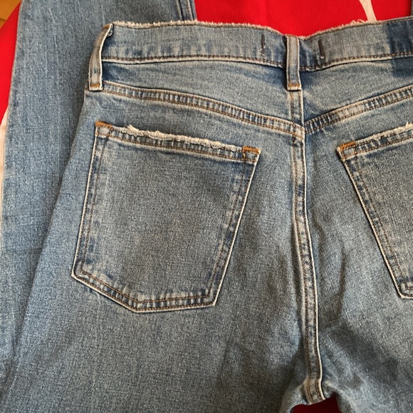 Abercrombie & Fitch The Mom High Rise Jean Sz 29 Straight Leg Frayed Hem Grunge - Picture 11 of 16